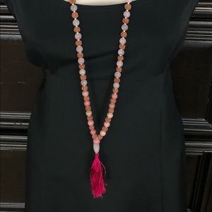 Rose QUARTZ & Rudraksha Heart Mala (NWOT)